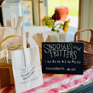 a selection of produce bags on a table