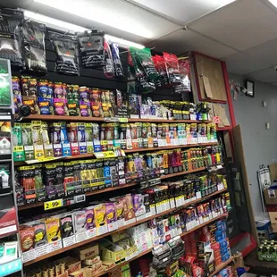 a variety of products on display