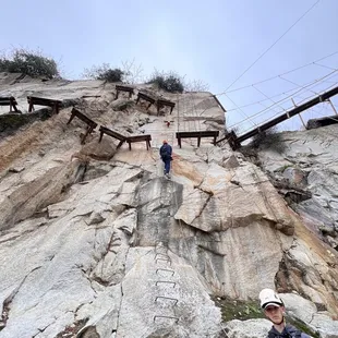Via Ferrata - starting in section 2, my husband climbing up to start