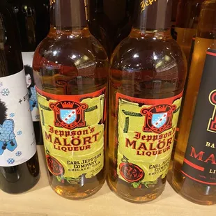 bottles of liquor on a shelf