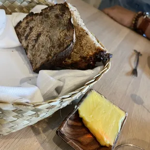 Homemade butter and sourdough