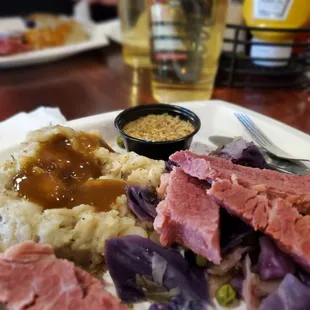 Unfortunately, our corned beef was dry and too fatty.