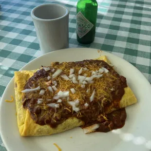 My favorite menu item - chili omelet