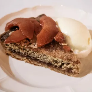 Brown Butter Tart: almond frangipane, mountain rose apple butter, quince, calvados ice cream (19 Jan 2025), $15