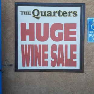 huge wine sale sign