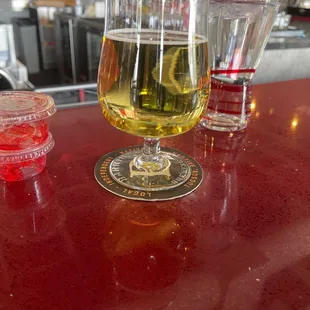 Pear cider.  So good and refreshing.