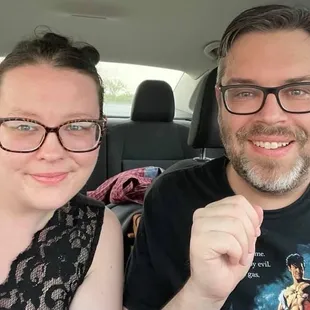 Seeing a movie in the car!