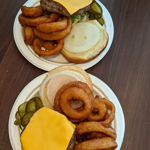The Saturday special: cheeseburger with all the toppings you want, fries or onion rings &amp; a drink for $8
