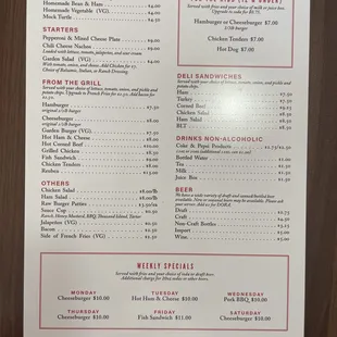 New menu