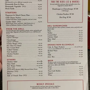 menu