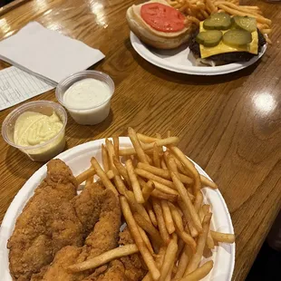 Cheeseburger and Chicken Tenders