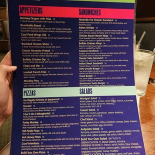 Brass Monkey Menu (next door-assuming same owners)