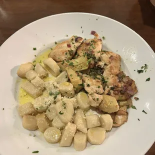 Chicken Piccata upgraded the pasta for gnocchi