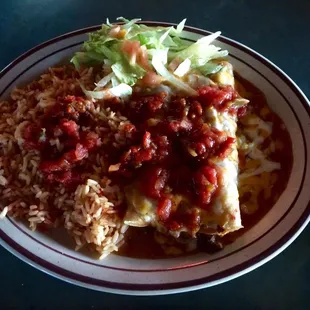 #8 enchiladas and rice.