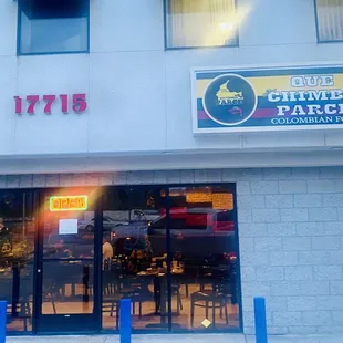 the front of the restaurant