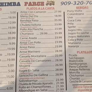 menu