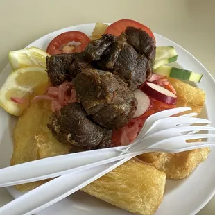 Chicharron and yucca!