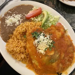 134. Chiles Rellenos Platter