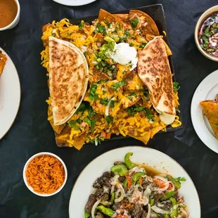 a variety of mexican food