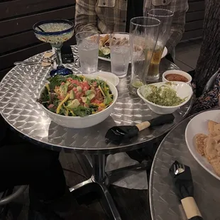 Large salad and really fresh and tasty guacamole.