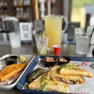 I ordered a quesadilla and a birria taco and of course a pitcher of margaritas!
