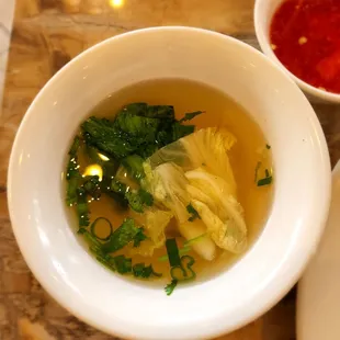 Soup that comes with your com tam dish.