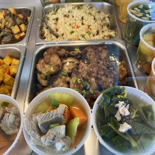 Fried rice and chicken thigh only one without bones