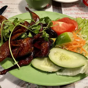 Marinated grilled quail