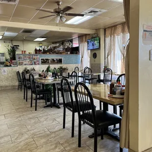 the dining area of the restaurant