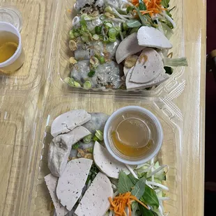 two plastic containers of food