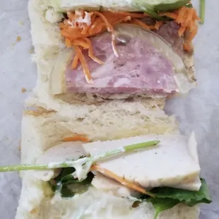 Half of the combination sandwich