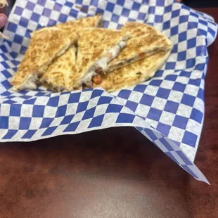 Steak quesadillas , very good.