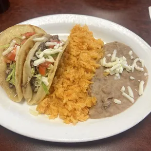 My 3 beef taco&apos;s with beans and rice. Tastes my my mom made them. Home style. So delicious. I