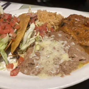 Chile Relleno two chicken taco combo