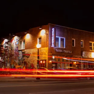 Night Sight of the front of the building.