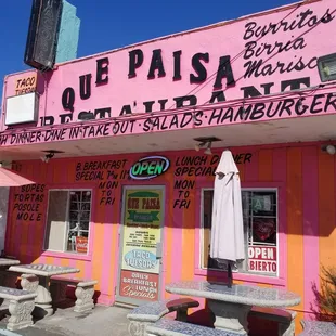 Stop for the little pink restaurant!