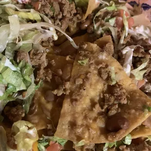 &quot;Carne asada&quot; nachos. More like ground beef nachos.