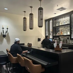 Banquet room bar. Love the chic decor.