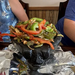 Chicken fajita for two