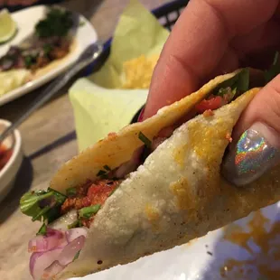 Fat $2.25 tacos on Tuesday!! The al pastor and asada were amazing.