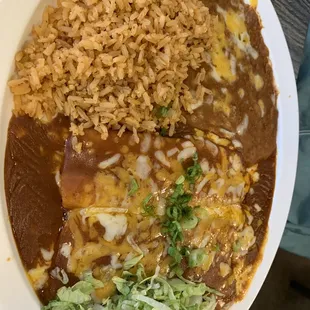 Wednesday enchilada special plate for only $7 The red sauce is amazing