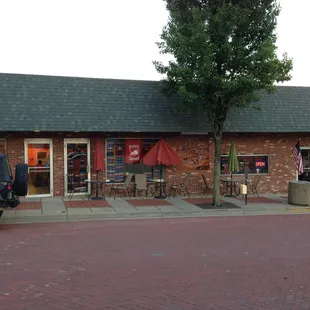 Three tables outside