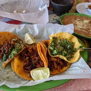 #18.  Tacos Al Pastor with Refried Beans.   Delish!