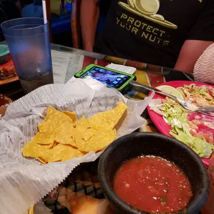 Chips and salsa.  Very tasty.