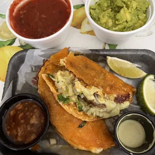 Birria Taco with a side of Guacamole