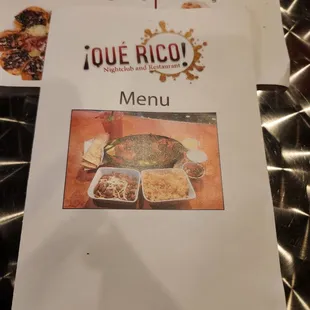 a menu for a mexican restaurant