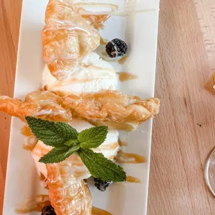 Sweet Empanadas with Coconut Gelato Dessert