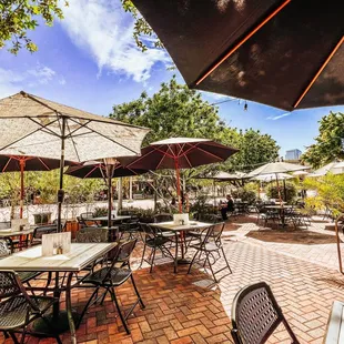 tables and umbrellas