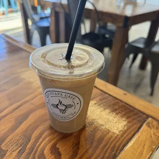 Iced vanilla latte