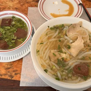 Banh Canh Trang Bang. Freshly cooked blood balls so very soft and flavorful. .